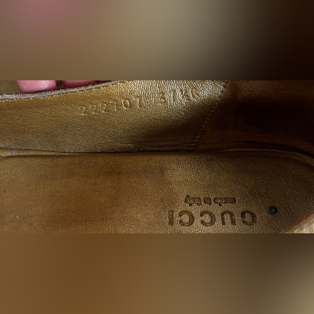 Authentic Gucci Gold Gg Interlocking Ballerina Fl… - image 5